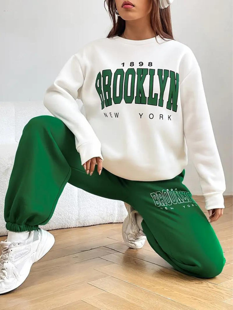 Brooklyn Träningsoverall | Dam Casual varm tröja med huva
