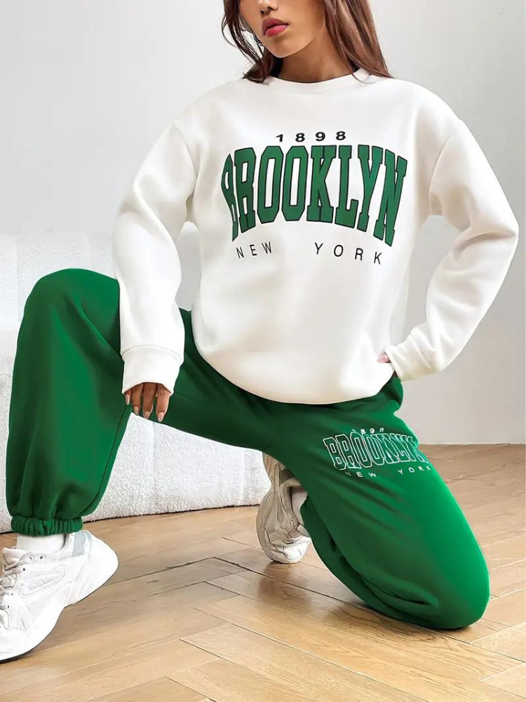 Brooklyn Träningsoverall | Dam Casual varm tröja med huva
