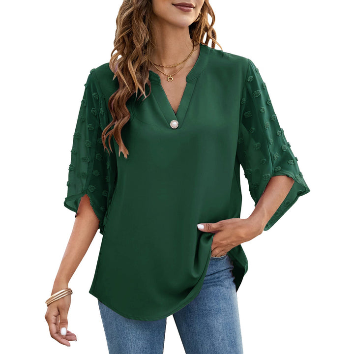 Camicetta - Maniche trasparenti - Vestibilità ampia - Top a maniche lunghe - Abbigliamento donna