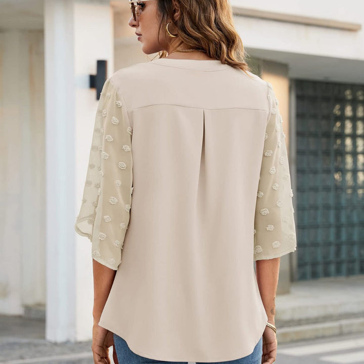 Camicetta - Maniche trasparenti - Vestibilità ampia - Top a maniche lunghe - Abbigliamento donna
