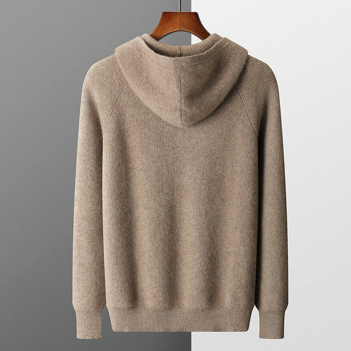 Cardigan med dragkedja | Zip-Up | Hooded | Knit Zip Hoodie | Cardigan för män