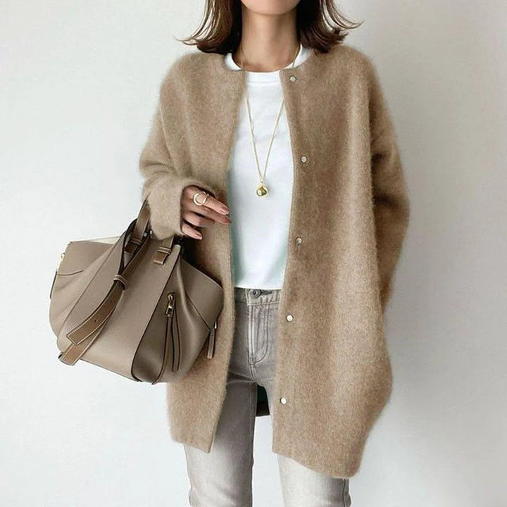 Cardiganjacka - Knäppt - Varm - Oversized Cardigan - Cardigan för dam