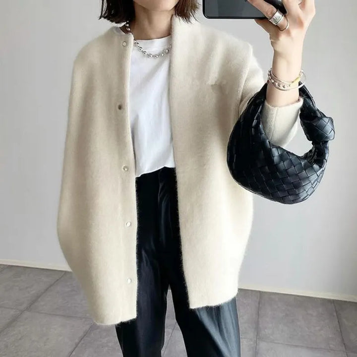 Cardiganjacka - Knäppt - Varm - Oversized Cardigan - Cardigan för dam