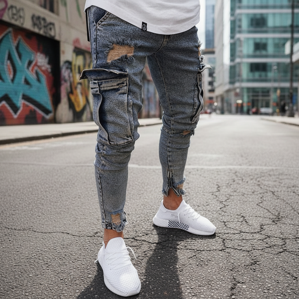 Cargobyxa i denim - Nico