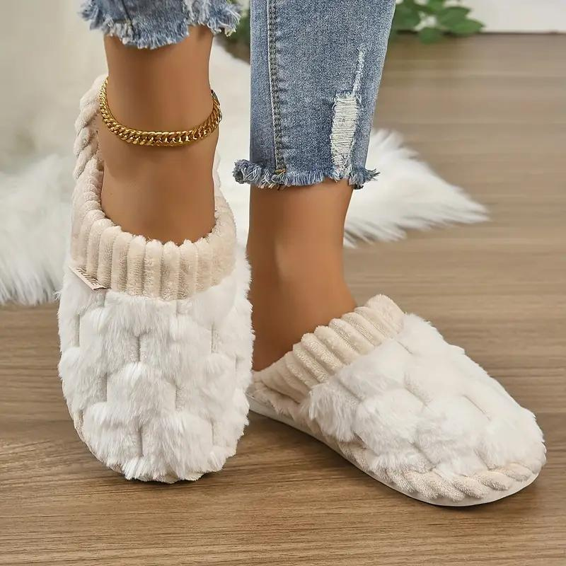 Carla Inomhustofflor | Damtofflor med fleece och slip-on