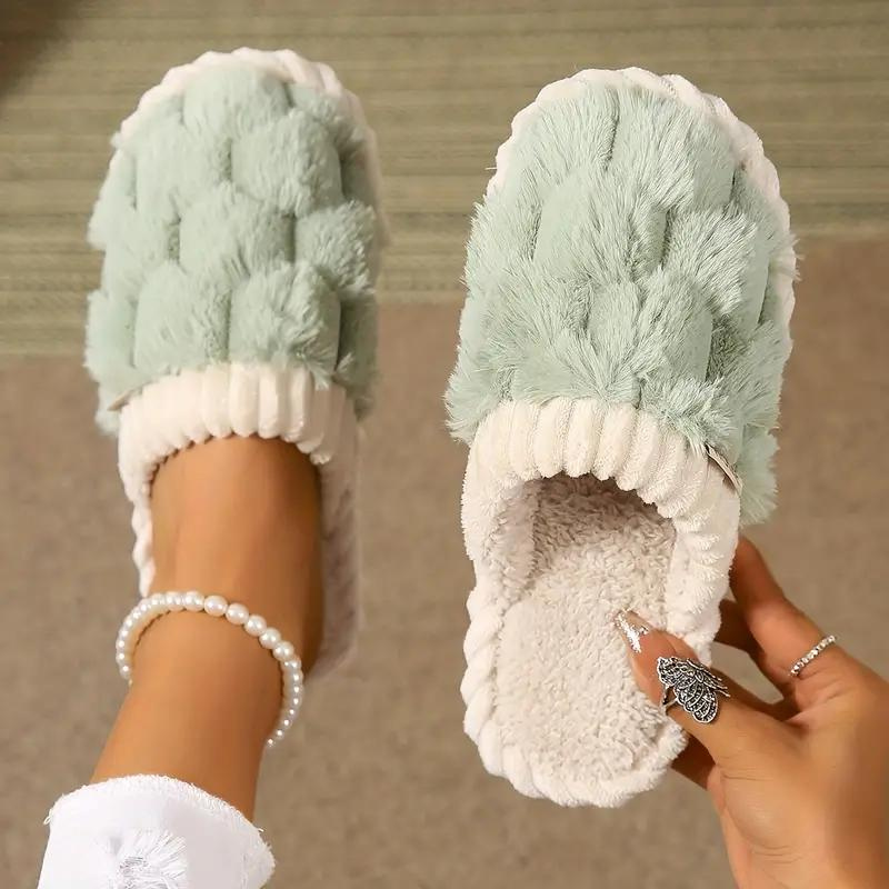 Carla Inomhustofflor | Damtofflor med fleece och slip-on