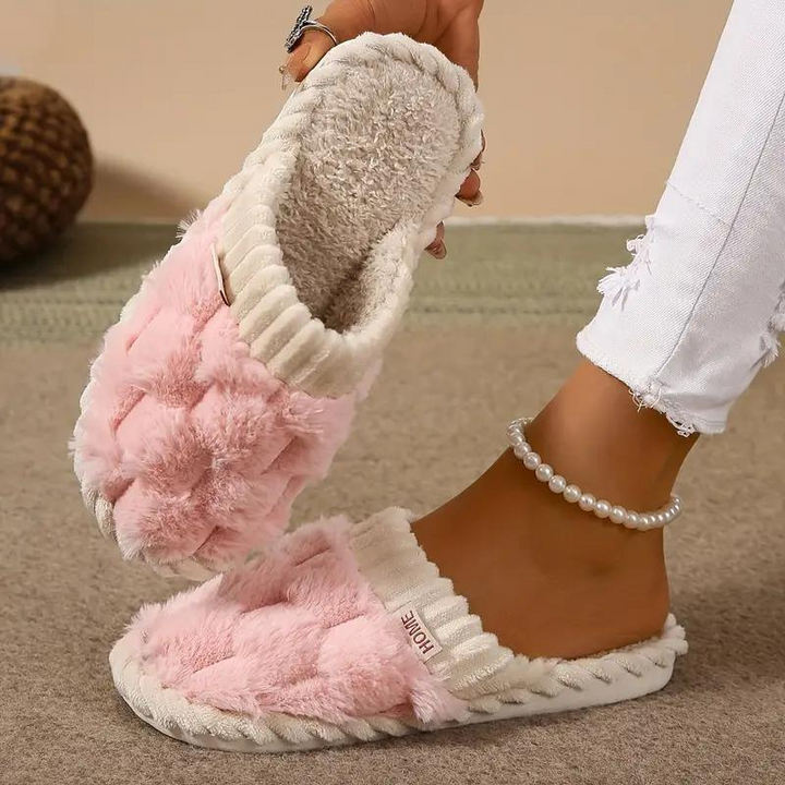 Carla Inomhustofflor | Damtofflor med fleece och slip-on