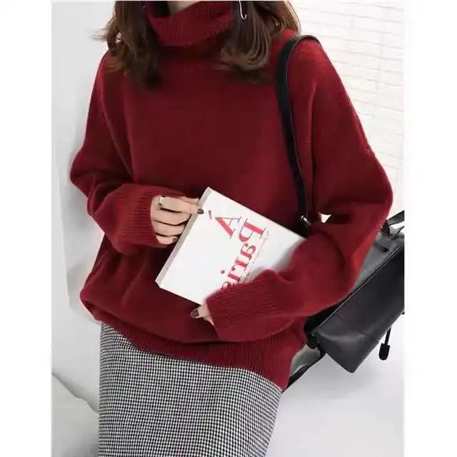 Cashmere Jumper - Stickad - Rullhals - Turtleneck Jumper - Damstickat