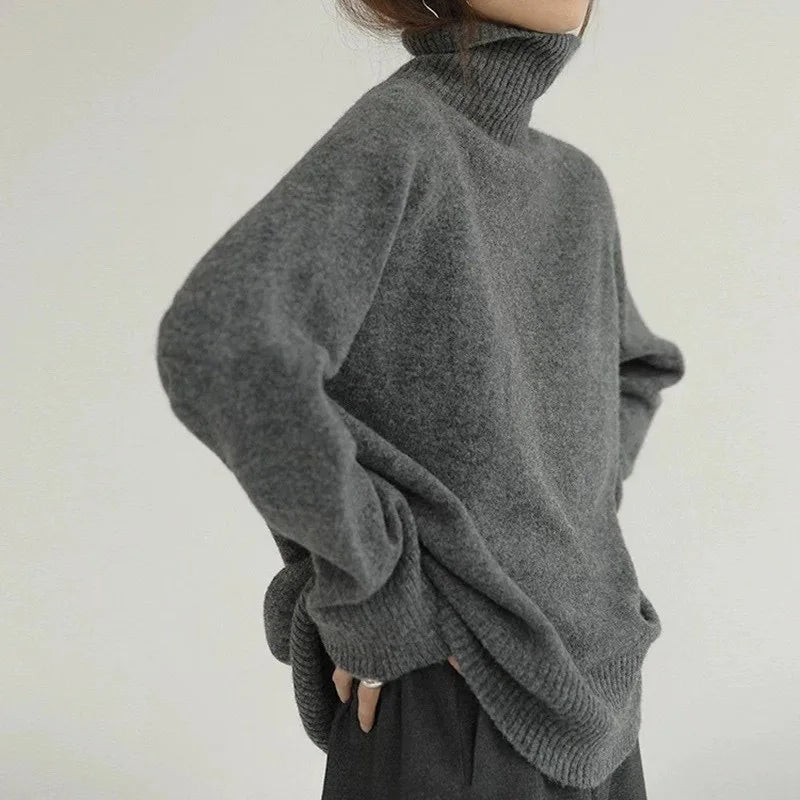 Cashmere Jumper - Stickad - Rullhals - Turtleneck Jumper - Damstickat
