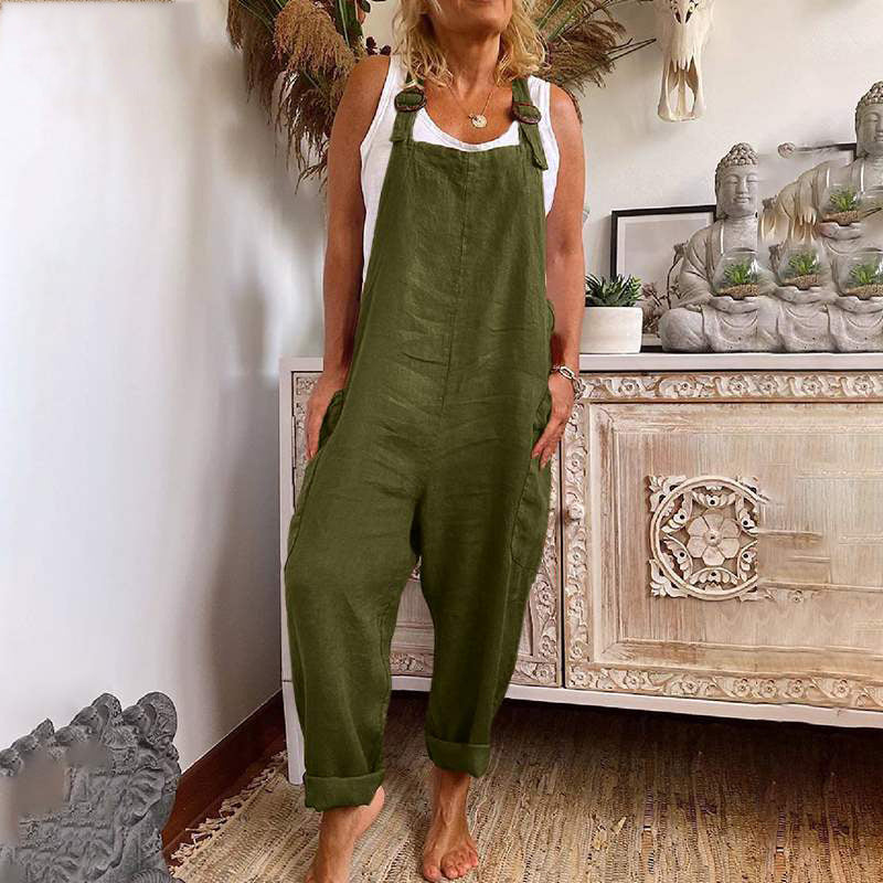 Casual Jumpsuit - Lös passform - Ärmlös - Baggy Jumpsuit - Overall för kvinnor