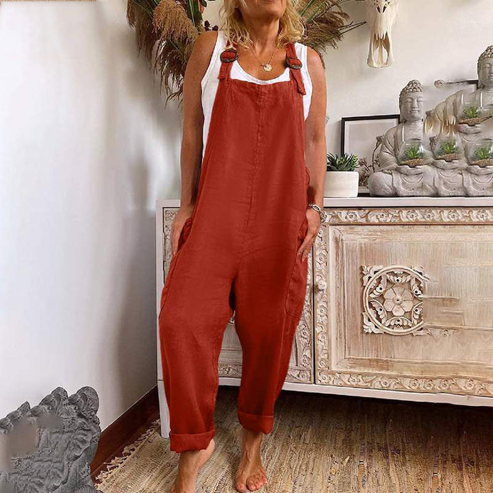 Casual Jumpsuit - Lös passform - Ärmlös - Baggy Jumpsuit - Overall för kvinnor