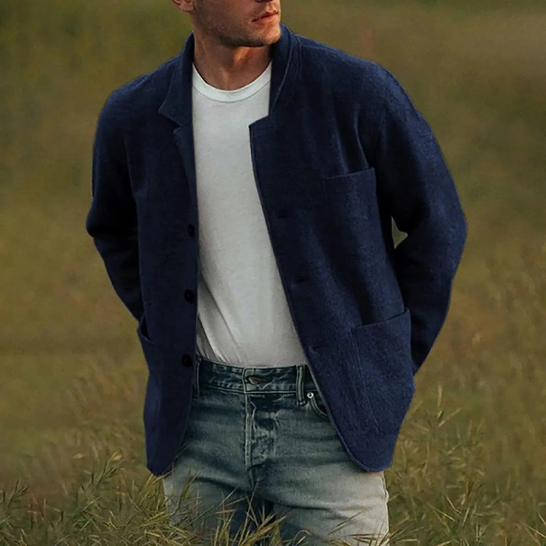 Casual kavaj - Knäppning - Fickor - Sweatshirt-blazer - Överskjorta för män