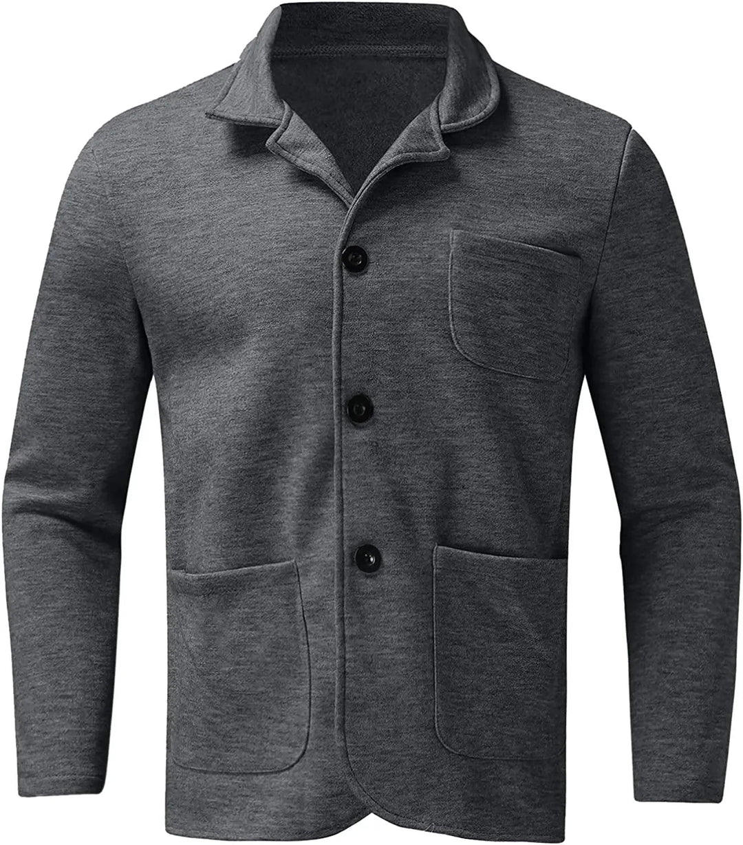 Casual kavaj - Knäppning - Fickor - Sweatshirt-blazer - Överskjorta för män