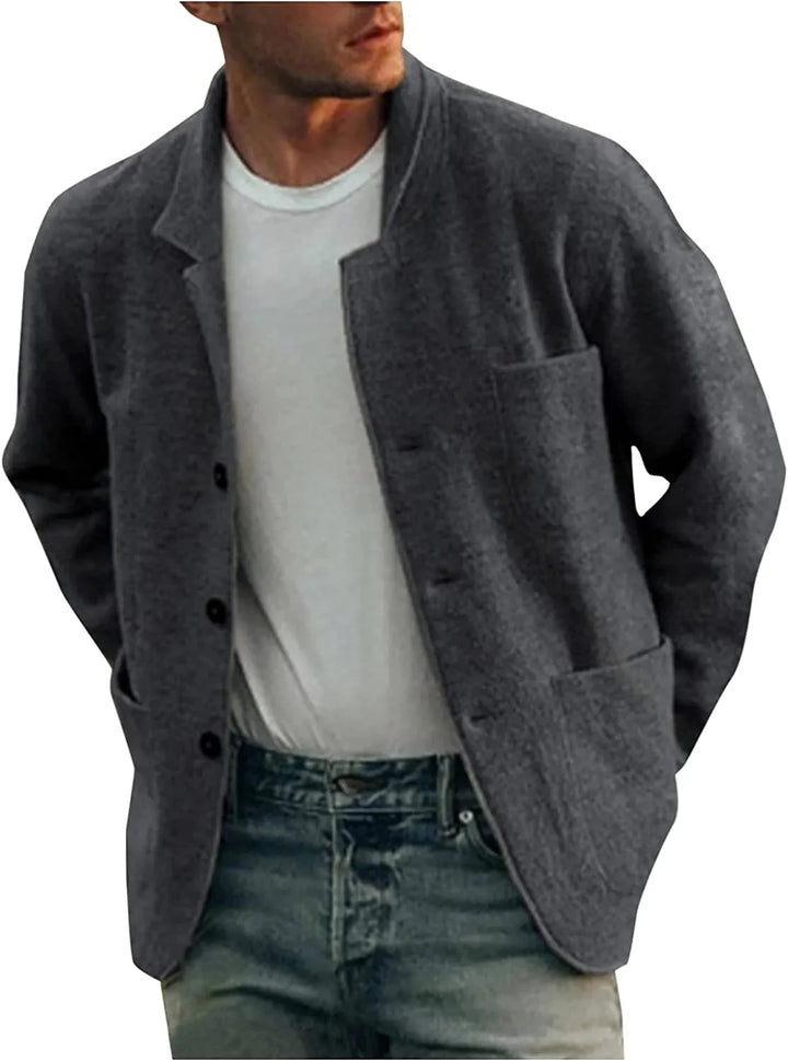 Casual kavaj - Knäppning - Fickor - Sweatshirt-blazer - Överskjorta för män