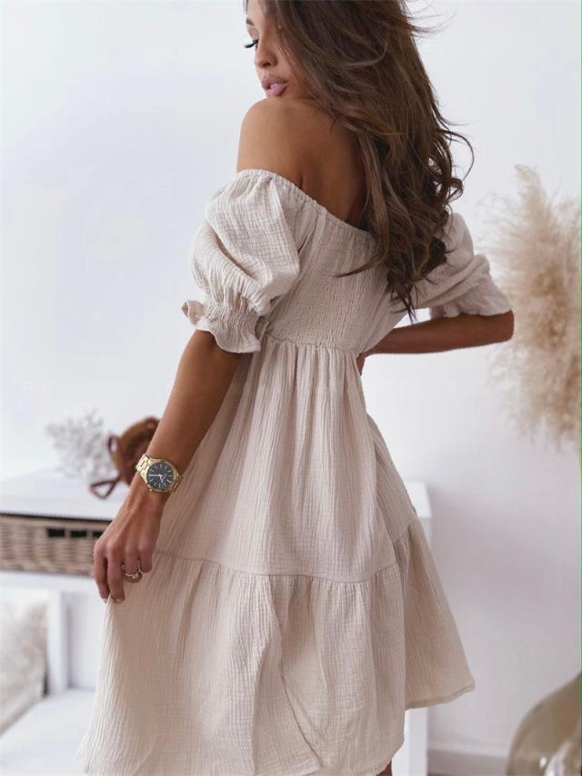 Charley - Snygg Sommarklänning med Off Shoulder-design