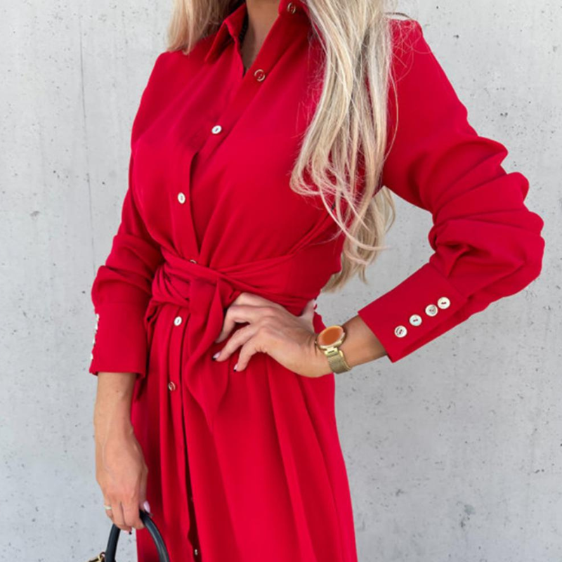 Chiara Maxiklänning | Snygg långärmad klänning för hösten