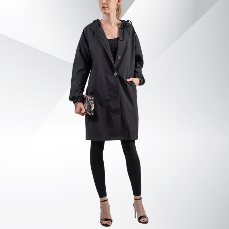 Chloe vindjacka kappa | Oversized kappa med huva för kvinnor i höst