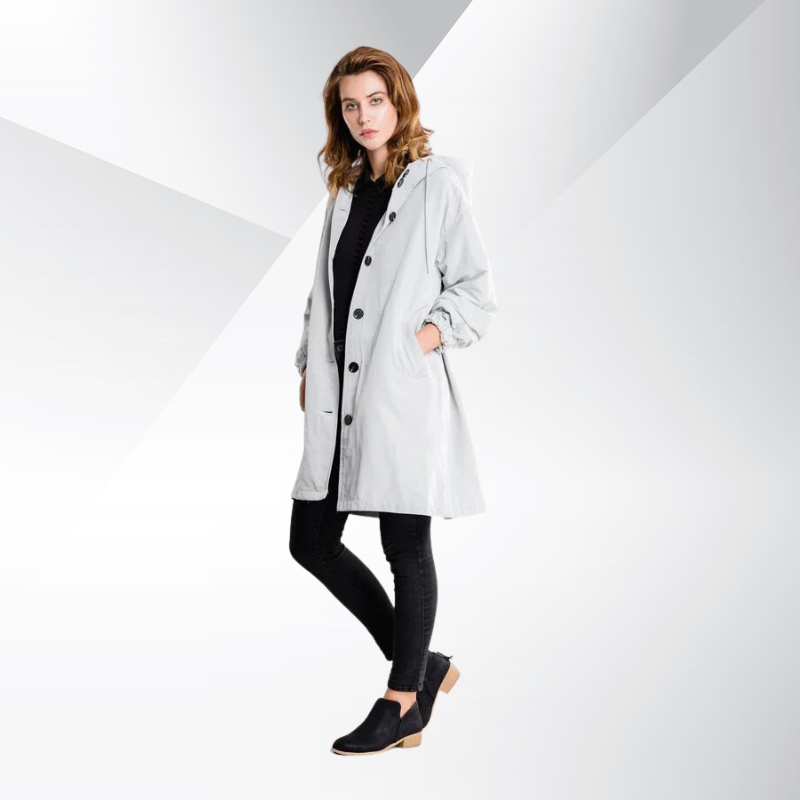 Chloe vindjacka kappa | Oversized kappa med huva för kvinnor i höst