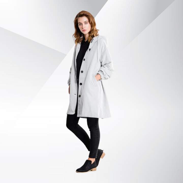 Chloe vindjacka kappa | Oversized kappa med huva för kvinnor i höst