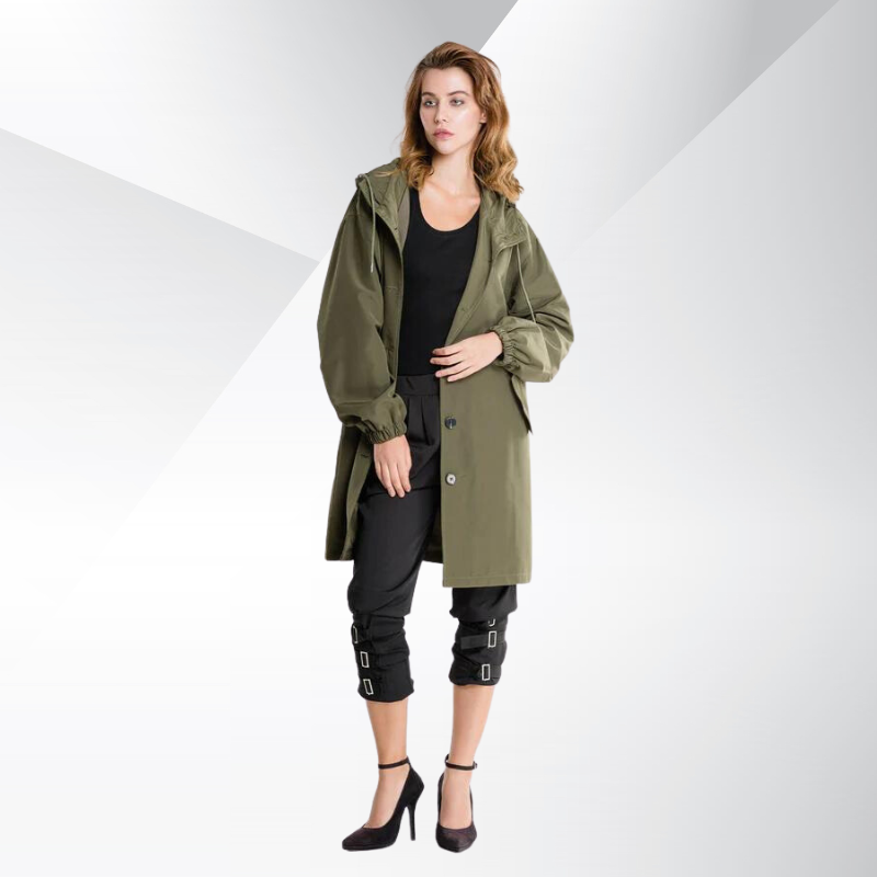 Chloe vindjacka kappa | Oversized kappa med huva för kvinnor i höst
