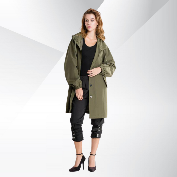 Chloe vindjacka kappa | Oversized kappa med huva för kvinnor i höst
