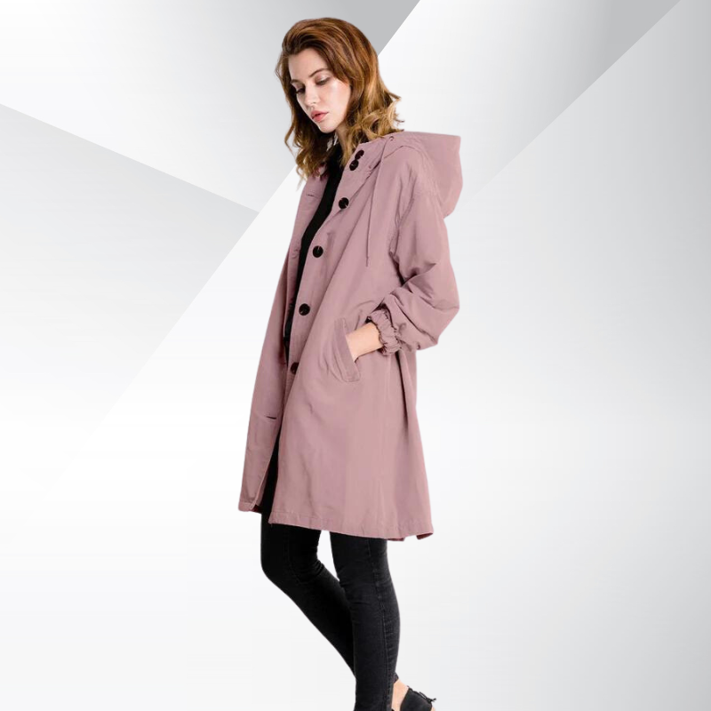 Chloe vindjacka kappa | Oversized kappa med huva för kvinnor i höst