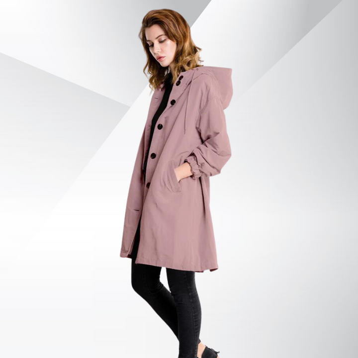Chloe vindjacka kappa | Oversized kappa med huva för kvinnor i höst