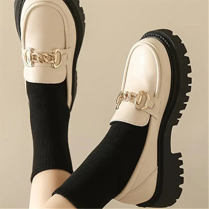 Chunky Loafers, Slip-on, Kedjedekor, Damskor, Platform Loafers