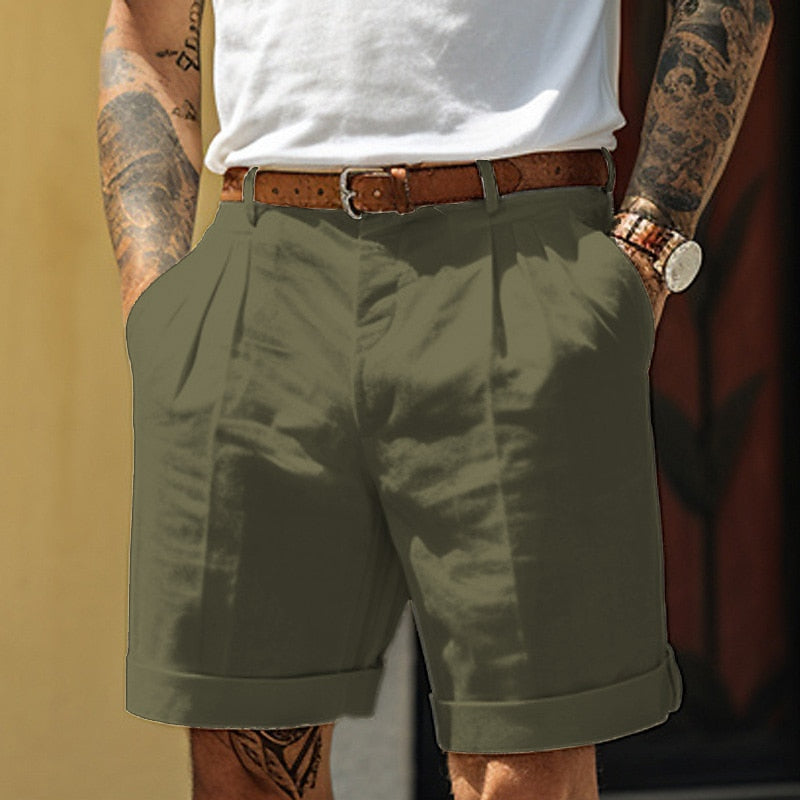 Klassiska herrshorts med veck framtill - Gustavo