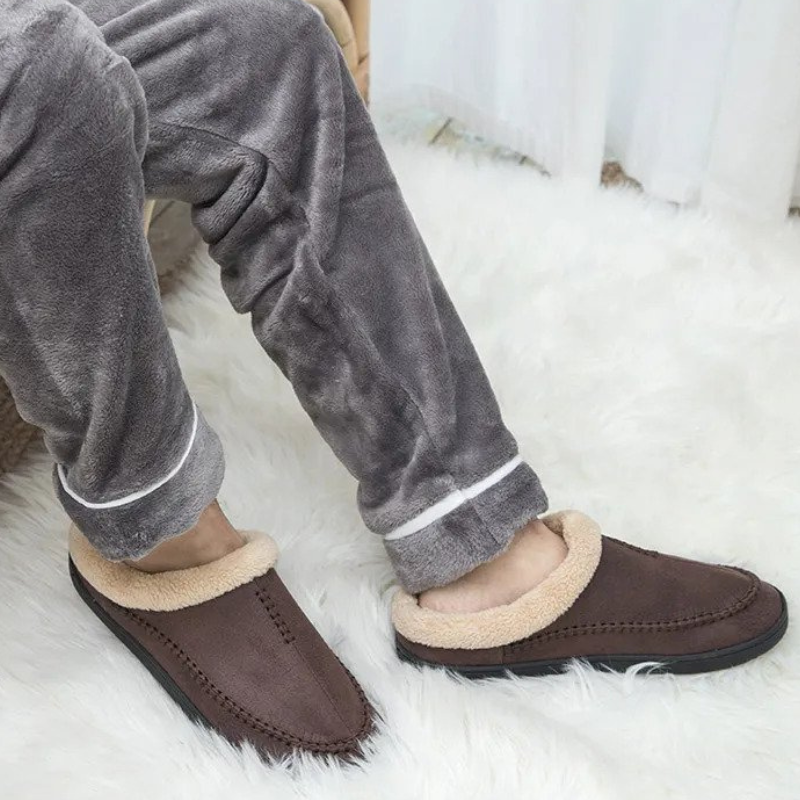CloudSoft Inomhus tofflor | Fleecefodrade slip-on-tofflor för män