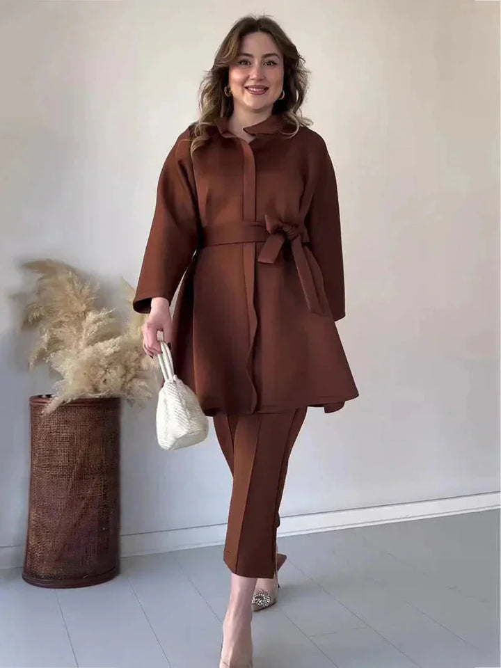Co-Ord Set | Långärmad | Slipad Midja | Byxset | Tvådelat et för kvinnor