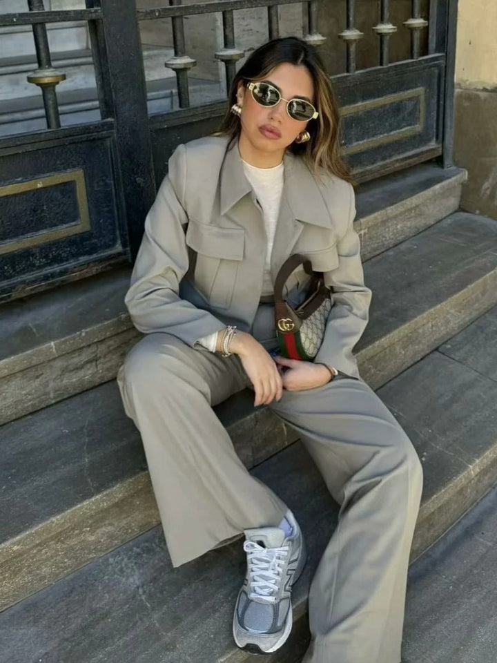 Co-Ord Set - Vida ben - Hög midja - Set med kavaj och byxor - Damkläder