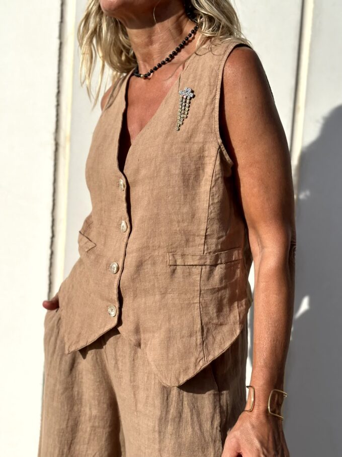 Co-ord set | vida ben | ärmlös | väst och byxor | tvådelat set för kvinnor