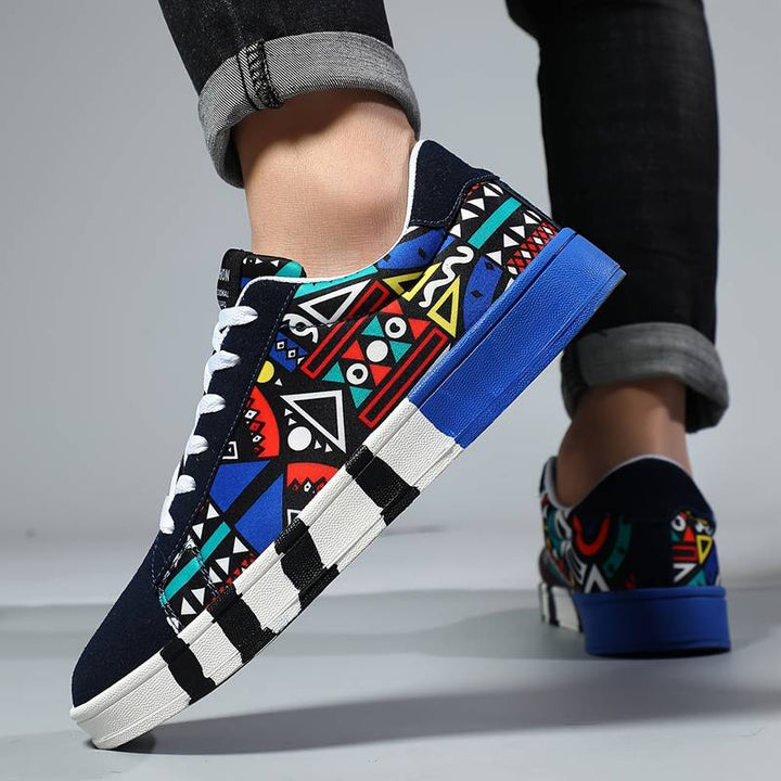 Färgglad lågskuren sneaker med heltryckt grafiskt mönster – Israel