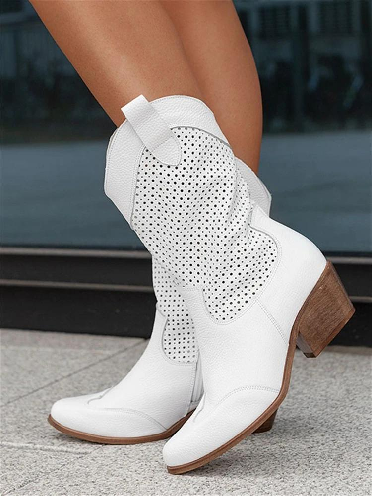 Cowboystövlar | Mid Calf | Block Heel | Cowgirl Boots | Damstövlar