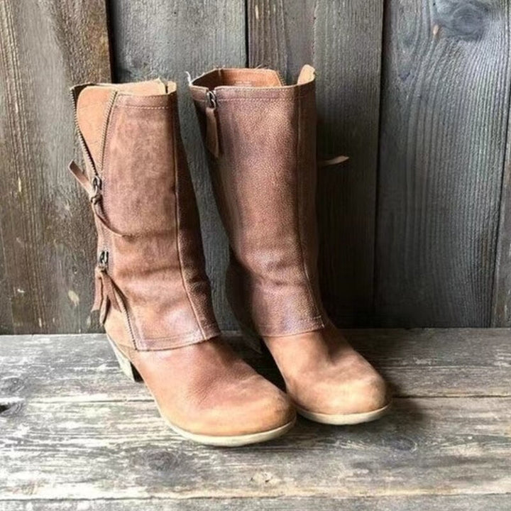 Cowgirlstövlar - Cowboystövlar med midkalvslås och midhög klack för kvinnor