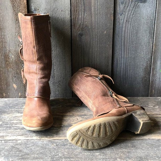 Cowgirlstövlar - Cowboystövlar med midkalvslås och midhög klack för kvinnor