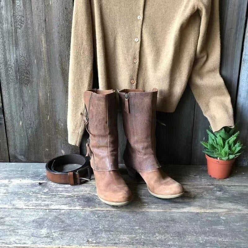 Cowgirlstövlar - Cowboystövlar med midkalvslås och midhög klack för kvinnor