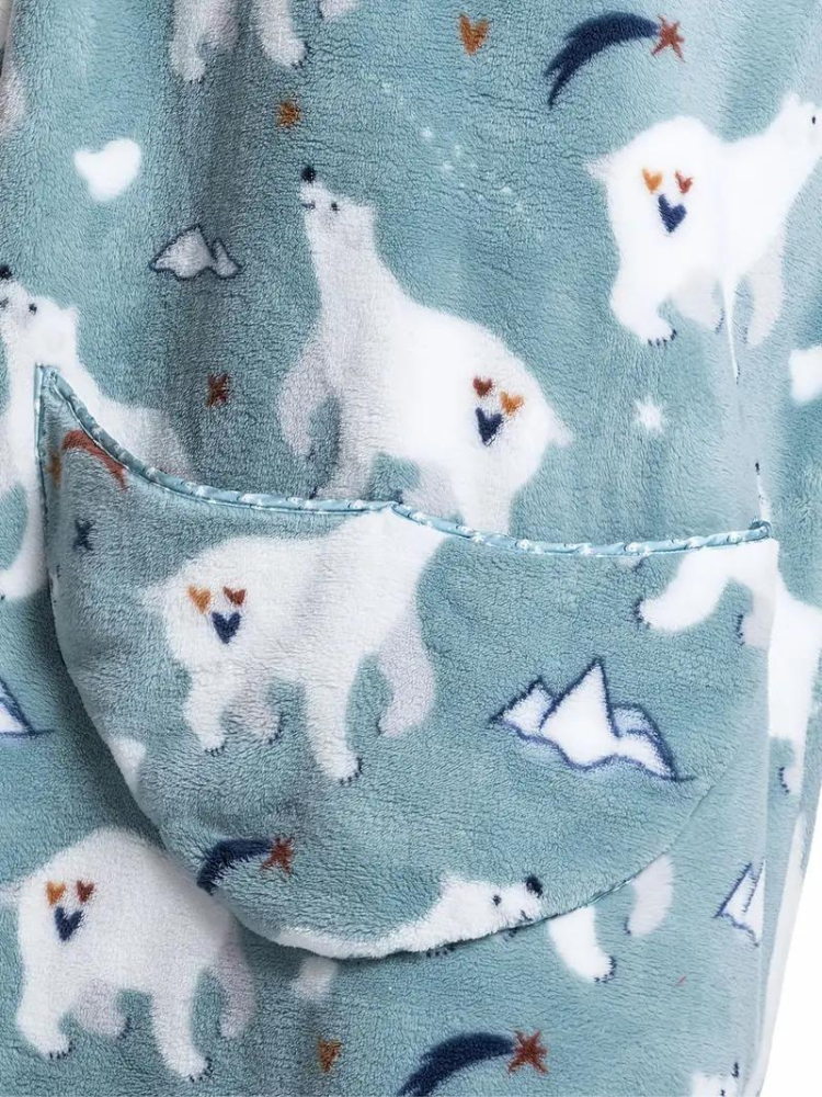 CuddleWrap Filt med huvtröja | Oversized Lång Tryckt Loungewear