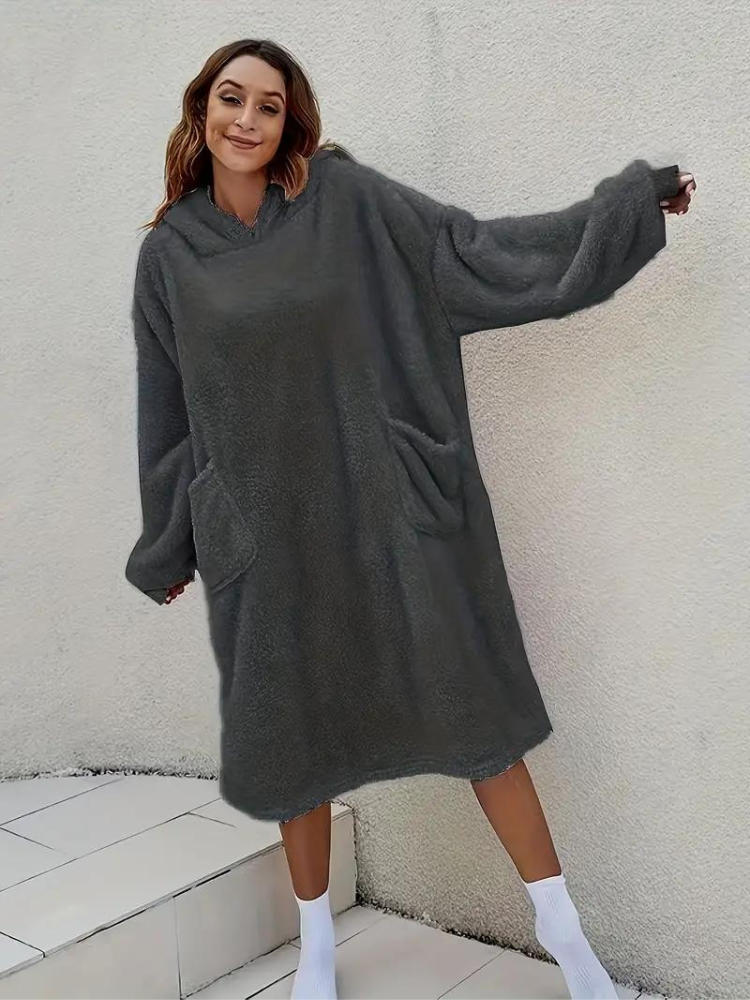 Daisy Teddyklänning med huva | Mysiga överdimensionerade loungewear