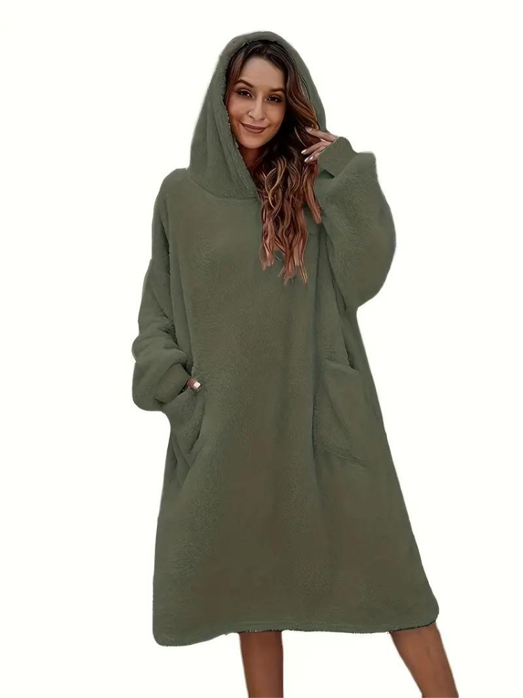 Daisy Teddyklänning med huva | Mysiga överdimensionerade loungewear