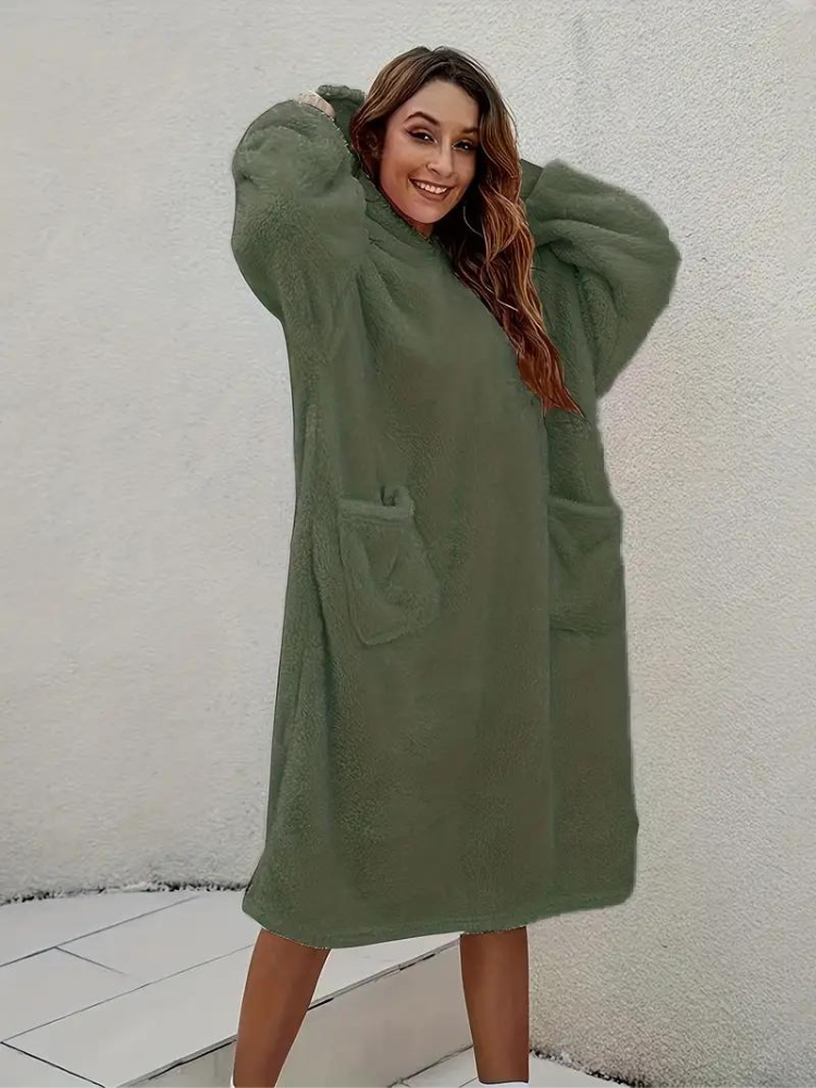 Daisy Teddyklänning med huva | Mysiga överdimensionerade loungewear
