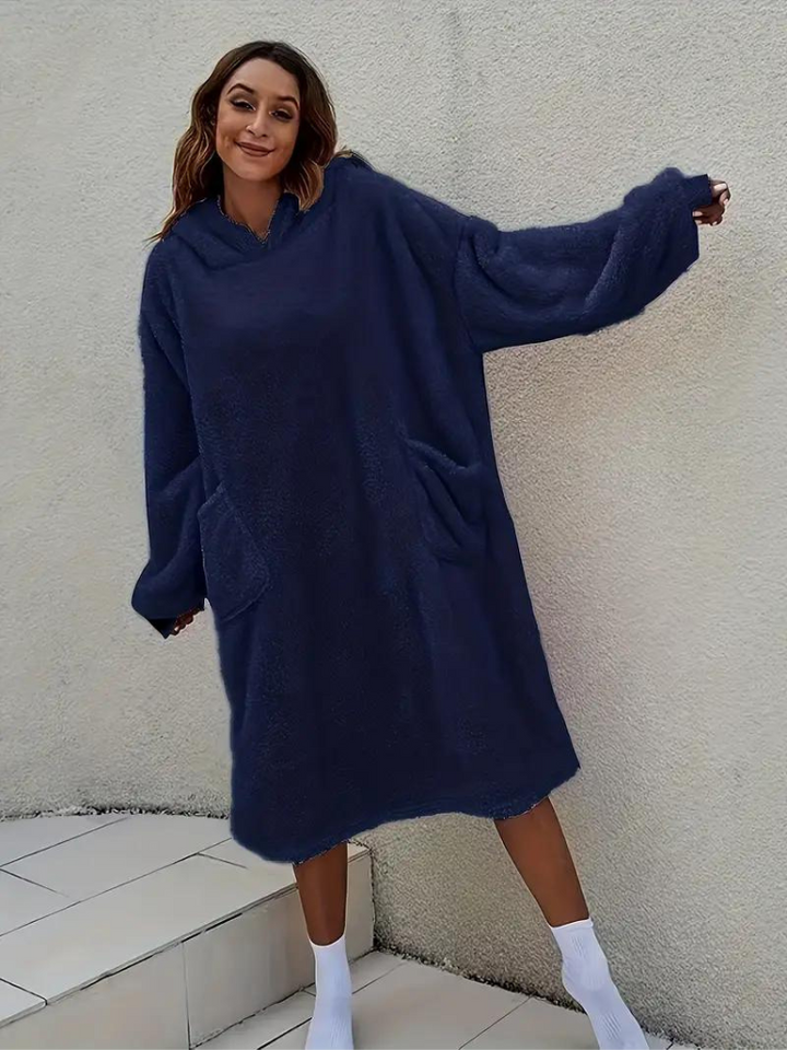 Daisy Teddyklänning med huva | Mysiga överdimensionerade loungewear