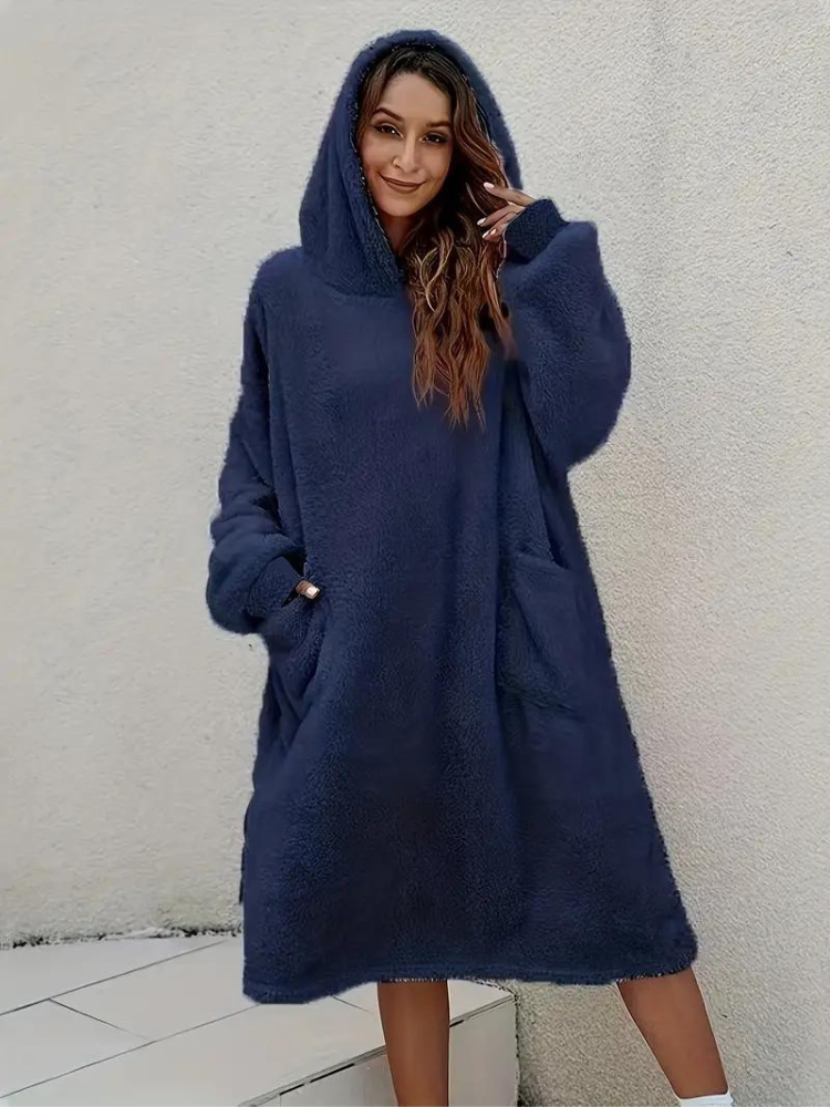 Daisy Teddyklänning med huva | Mysiga överdimensionerade loungewear