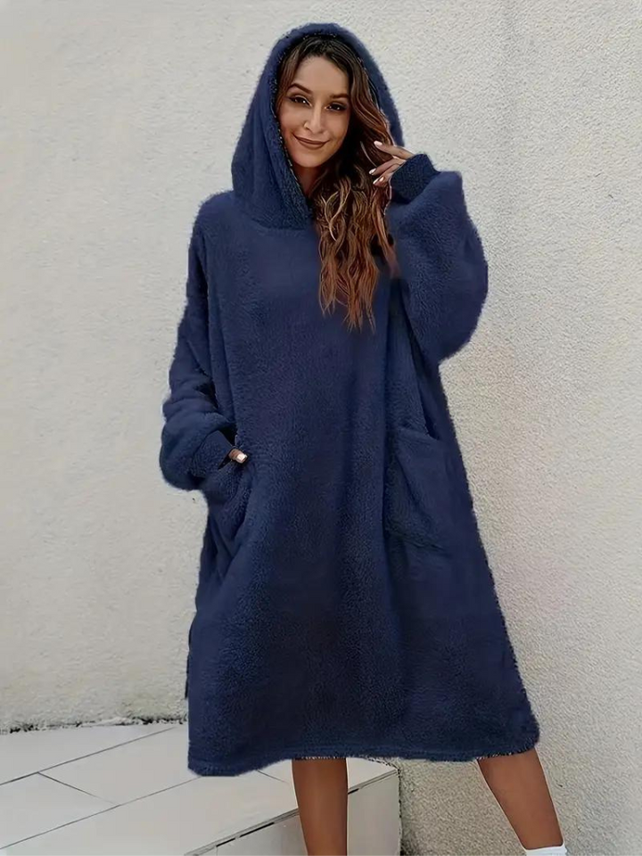 Daisy Teddyklänning med huva | Mysiga överdimensionerade loungewear