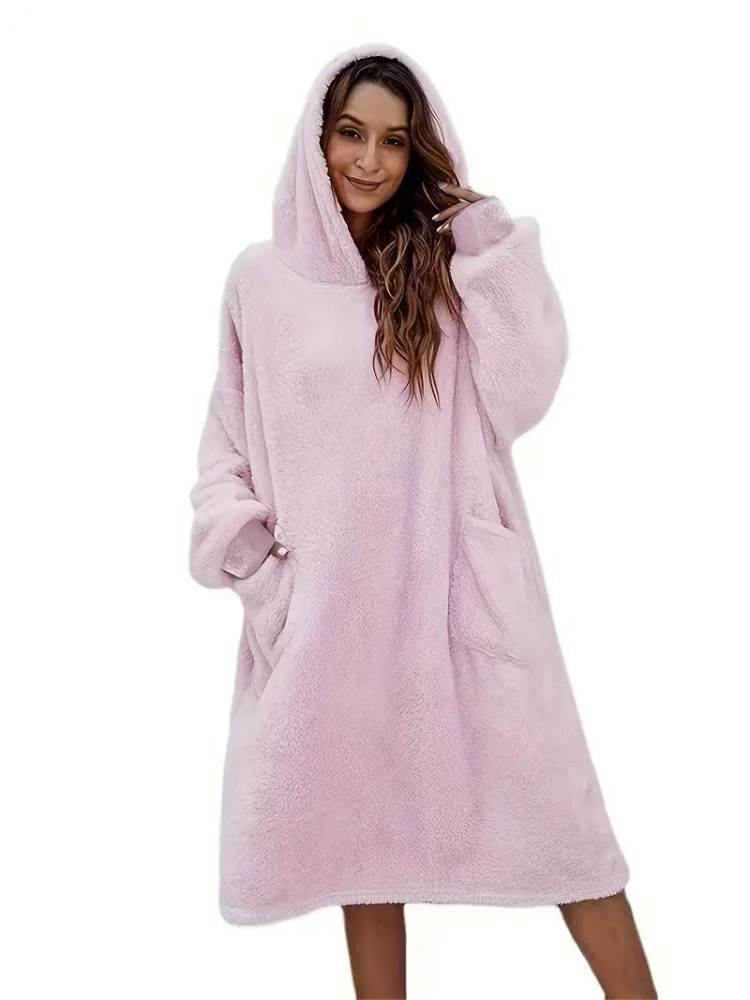 Daisy Teddyklänning med huva | Mysiga överdimensionerade loungewear