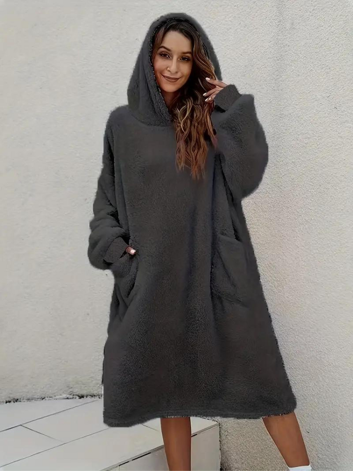 Daisy Teddyklänning med huva | Mysiga överdimensionerade loungewear