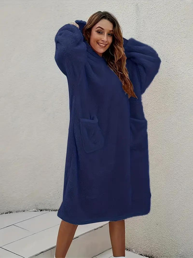 Daisy Teddyklänning med huva | Mysiga överdimensionerade loungewear