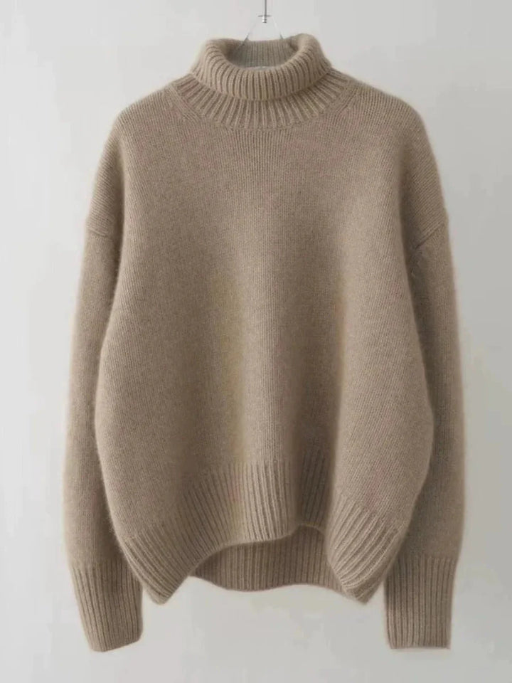 Dam Cashmere Turtleneck-tröja i Stickad Design med Värmande Material | Mirla