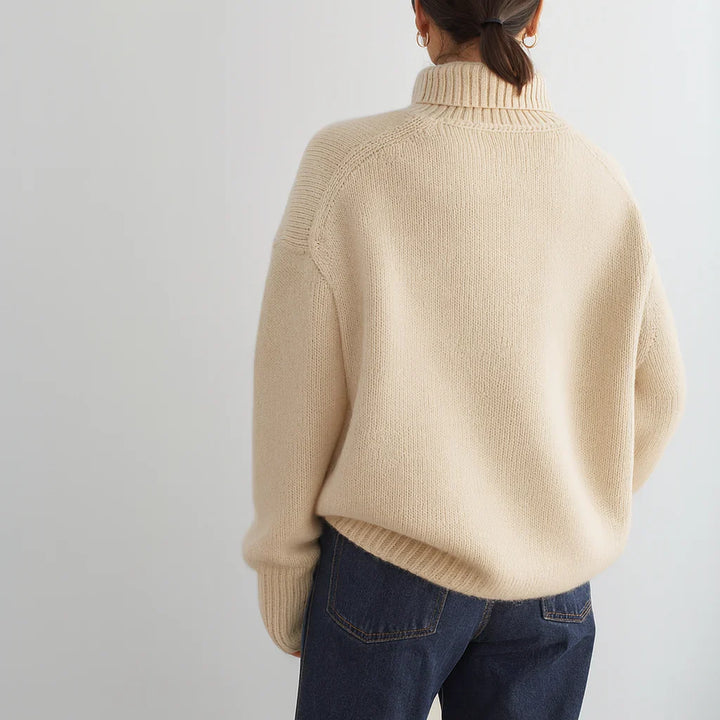 Dam Cashmere Turtleneck-tröja i Stickad Design med Värmande Material | Mirla